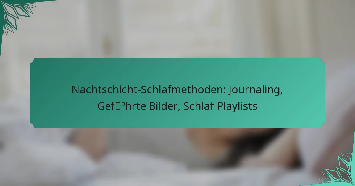 Nachtschicht-Schlafmethoden: Journaling, Geführte Bilder, Schlaf-Playlists