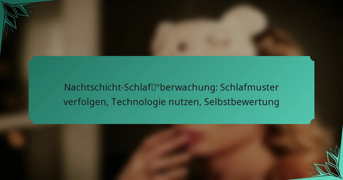 Nachtschicht-Schlafüberwachung: Schlafmuster verfolgen, Technologie nutzen, Selbstbewertung